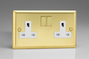 Varilight XV5DW - 2-Gang 13A Double Pole Switched Socket with Metal Rockers