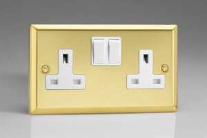 Varilight XV5W - 2-Gang 13A Double Pole Switched Socket