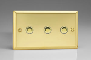 Varilight IJVS003 - 3-Gang Tactile Touch Control Dimming Slave for use with Master on 2-Way Circuits (Twin Plate)