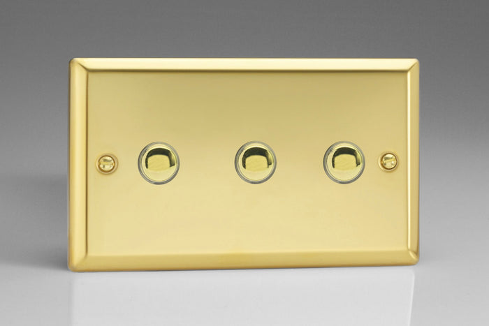 Varilight IJVS003 - 3-Gang Tactile Touch Control Dimming Slave for use with Master on 2-Way Circuits (Twin Plate)