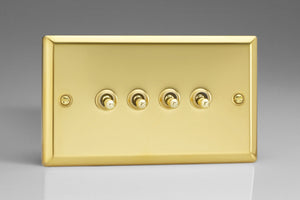 Varilight XVT9 - 4-Gang 10A 1- or 2-Way Toggle Switch (Twin Plate)