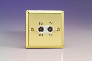 Varilight XVTVFMW - 2-Gang Diplex Socket, TV/FM