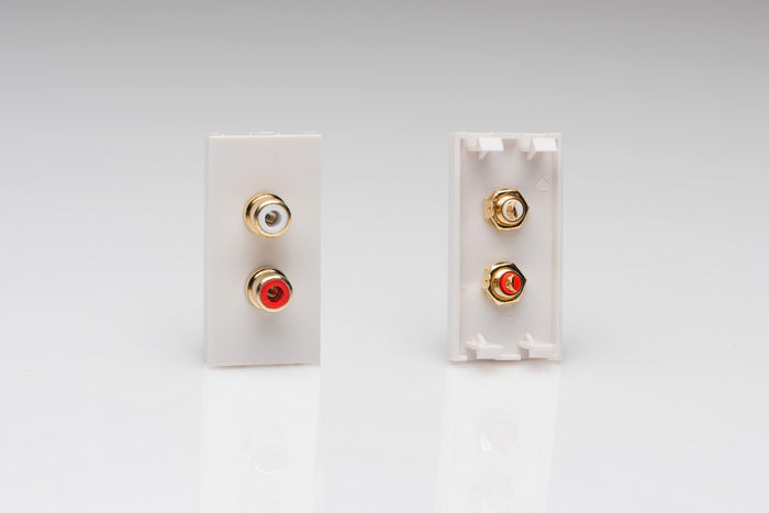 Varilight Z2GPH2W - Double Phono (RCA) Socket, Female (1 DataGrid Space)