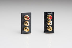 Varilight Z2GPH3B - Triple Phono (RCA) Socket, Female (1 DataGrid Space)