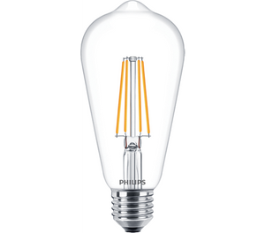 Philips 74275400 CLA LEDBulb ND 7-60W E27 WW ST64 CL LED Filament Squirrel Cage Philips - The Lamp Company
