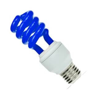PLSP15ES-B - 240v 15w E27 Col:Blue Elec Spiral Energy Saving Light Bulbs Other - The Lamp Company