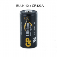 BULK 10 x GP CR123A 3v Lithium Battery (Fits Various Visonic Products)