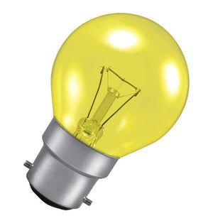 Crompton ROU25HARYBC BC-B22d 25W Golfball Yellow Light Bulb