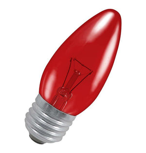 Crompton FIRCAN40ES ES-E27 40W Candle Fireglow Red Light Bulb