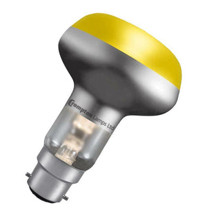 Crompton R8060YBC BC-B22d 60W R80 Reflector Yellow Light Bulb