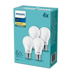 Philips 240v 9-60W LED GLS E27 2700k 806lm Frosted/ Opal Non Dimmable 4 pack - 82997400 LED Bulbs Philips - The Lamp Company