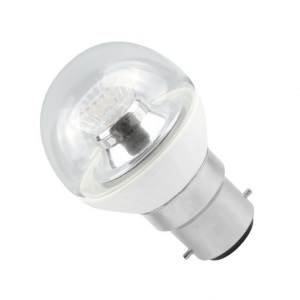 240 volt 4 watt B22d LED Clear Cool White Dimmable Golfball - Bell - 05147 LED Round Ball - Dimmable Bell - The Lamp Company