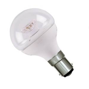 240 volt 4 watt B15d LED Clear Warm White Dimmable Golfball - Bell - 05184 LED Round Ball - Dimmable Bell - The Lamp Company