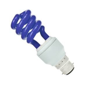 PLSP15BC-B - 240v 15w Ba22d Col:Blue Electronic Spira Energy Saving Light Bulbs Other - The Lamp Company
