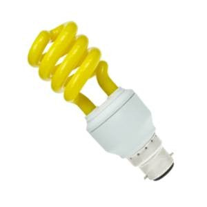 PLSP15BC-Y - 240v 15w Ba22d Col:Yellow Elect Spirral Energy Saving Light Bulbs Other - The Lamp Company