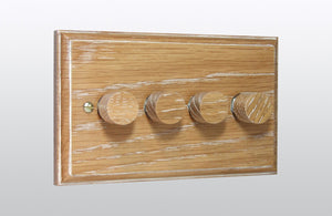 Varilight HK44LO - 4-Gang 2-Way Push-On/Off Rotary Dimmer 4 x 40-250W (Twin Plate)