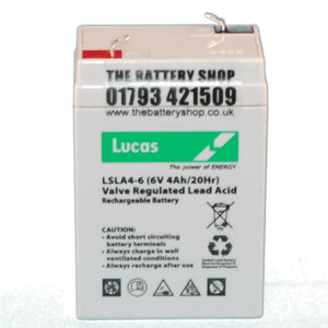 LSLA4-6 6v 4Ah Lucas AGM Standby Battery