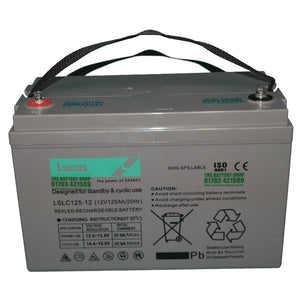 LSLC125-12 12v 125Ah Lucas AGM Cyclic and Standby Battery