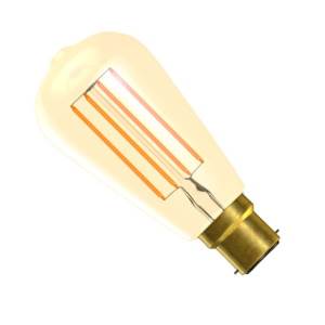 Casell Filament LED ST64 "Edison" Gold Tinted 240v 8w B22d 740lm 2200°k Dimmable - 0635635607364
