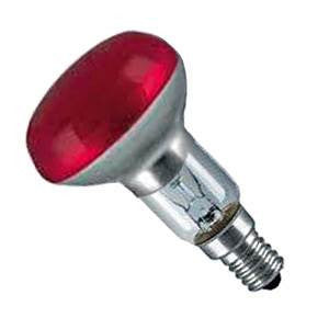 R5040SES-R-GE - 240v 40w E14 Red 50mm  2 pk Blister Coloured Light Bulbs GE Lighting - The Lamp Company