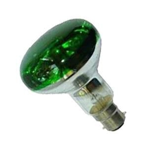 R8060BC-G-CR - 240v 60w Ba22d 80mm Green Coloured Light Bulbs Crompton - The Lamp Company