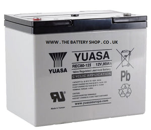 REC80-12 Yuasa 12v 80Ah Battery (replaces YPC75-12) Yuasa REC Batteries The Lamp Company - The Lamp Company