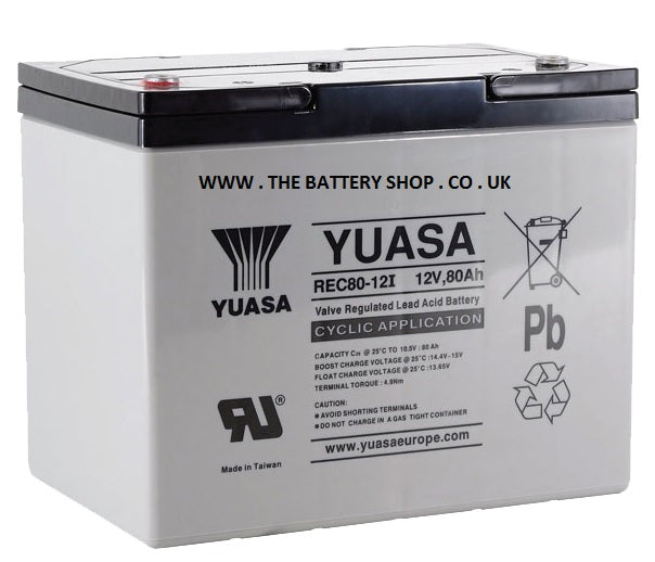 REC80-12 Yuasa 12v 80Ah Battery (replaces YPC75-12)