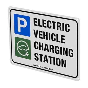 Rolec EV A4 Aluminium Electric Vehicle Charging Station Sign EV Charging Unit Rolec - The Lamp Company