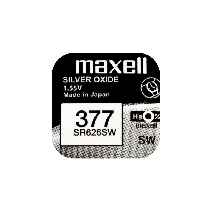 SR626SW Maxell 1.55v Silver Oxide Watch Battery (377, D377, BA, V565, 606, SB-AW, 280-39, SR66)