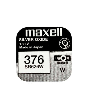 SR626W Maxell 1.55v Silver Oxide Watch Battery (376, D376, MA, 619, SB-BW, 280-72, SR66) Maxell Watch Batteries - SR Silver Oxide Batteries The Lamp Company - The Lamp Company