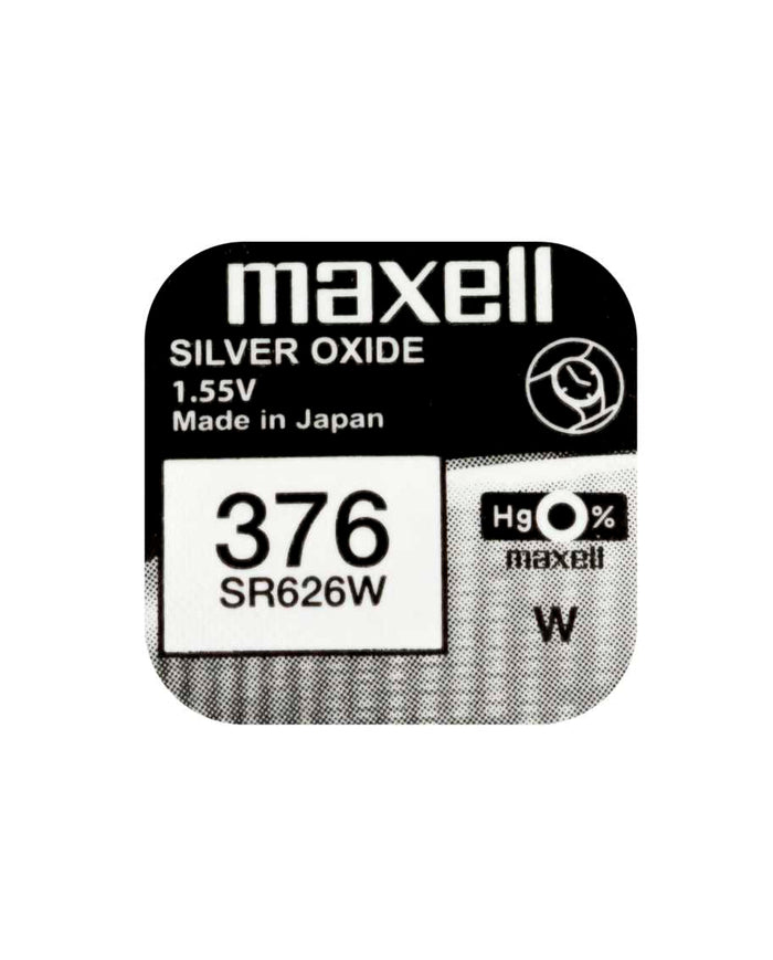 SR626W Maxell 1.55v Silver Oxide Watch Battery (376, D376, MA, 619, SB-BW, 280-72, SR66)