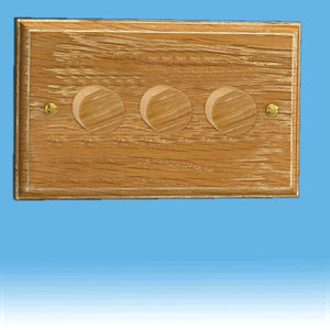 Varilight HK43LO - 3-Gang 2-Way Push-On/Off Rotary Dimmer 3 x 40-250W (Twin Plate)