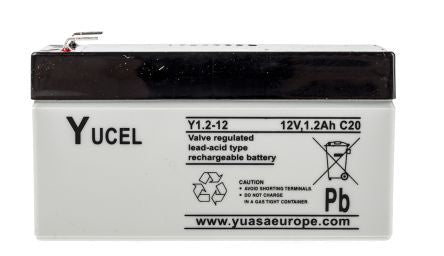 Y1.2-12 Yuasa Yucel 12v 1.2Ah Sealed Lead Acid Battery