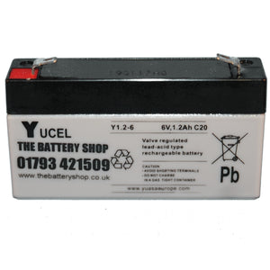 Y1.2-6 Yuasa Yucel 6v 1.2Ah Lead Acid Battery Yuasa Yucel Industrial Batteries The Lamp Company - The Lamp Company