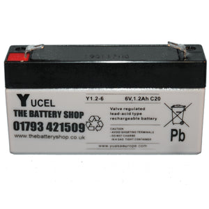 Y1.2-6 Yuasa Yucel 6v 1.2Ah Lead Acid Battery Yuasa Yucel Industrial Batteries The Lamp Company - The Lamp Company
