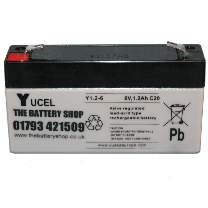 Y1.2-6 Yuasa Yucel 6v 1.2Ah Lead Acid Battery