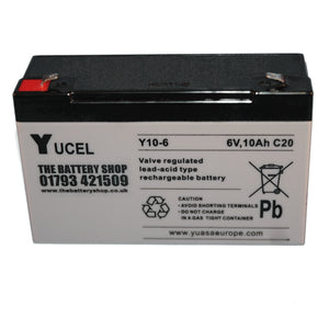Y10-6 Yuasa Yucel 6v 10Ah Lead Acid Battery Yuasa Yucel Industrial Batteries The Lamp Company - The Lamp Company