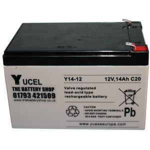 Y14-12 Yuasa Yucel 12v 14Ah Lead Acid Battery Yuasa Yucel Industrial Batteries The Lamp Company - The Lamp Company
