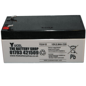 Y2.8-12 Yuasa Yucel 12v 2.8Ah Lead Acid Battery Yuasa Yucel Industrial Batteries The Lamp Company - The Lamp Company