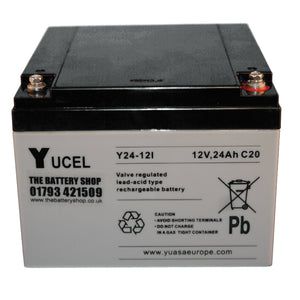 Y24-12i Yuasa Yucel 12v 24Ah Sealed Lead Acid Battery Yuasa Yucel Industrial Batteries The Lamp Company - The Lamp Company