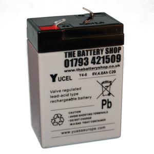 Y4-6 Yuasa Yucel 6v 4Ah Lead Acid Battery Yuasa Yucel Industrial Batteries The Lamp Company - The Lamp Company