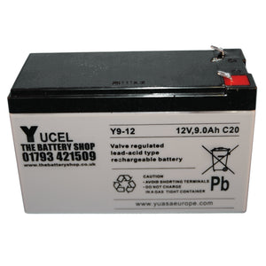Y9-12 Yuasa Yucel 12v 9Ah Lead Acid Battery Yuasa Yucel Industrial Batteries The Lamp Company - The Lamp Company