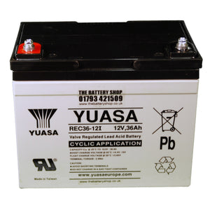 Yuasa REC36-12i 12v 36Ah Cyclic Battery Yuasa REC Batteries The Lamp Company - The Lamp Company