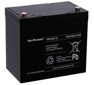 Yuasa Yu-Power YPC55-12 Cyclic Battery 12v 55Ah (Replaces YC50-12) Yuasa YPC Cyclic Batteries The Lamp Company - The Lamp Company